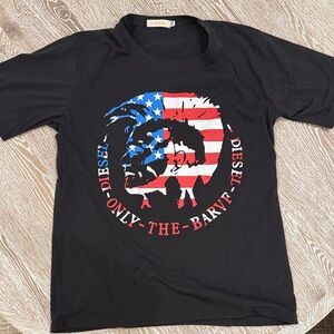 Diesel Black Tee with Bold Flag Graphic